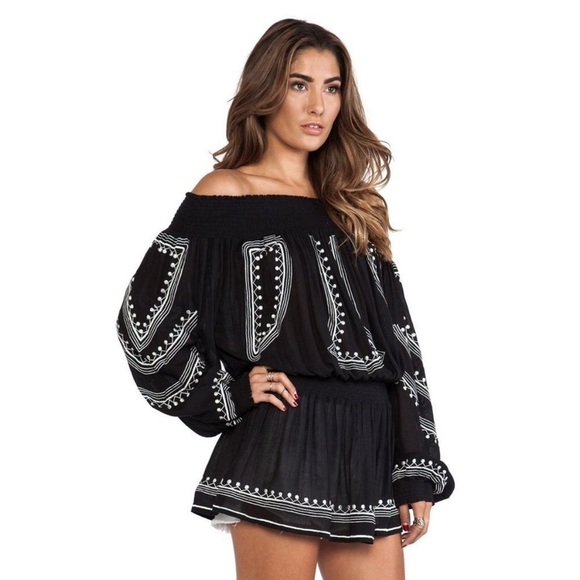 Tularosa Jacqueline Off Shoulder Embroidered Mini Dress Size Small - Picture 6 of 12
